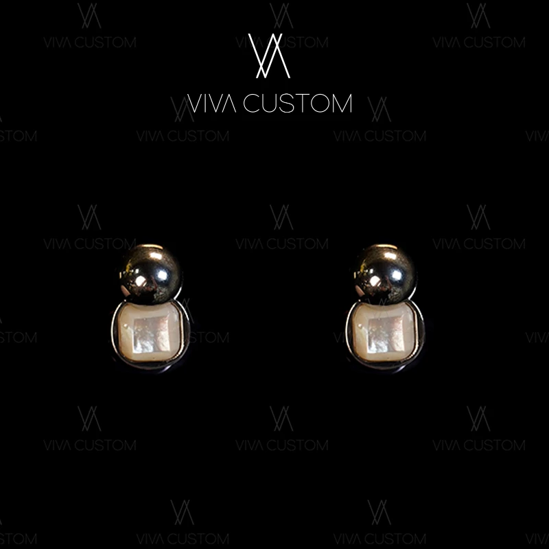 铜合金耳饰 小众设计系列 大气简约气质方糖耳钉