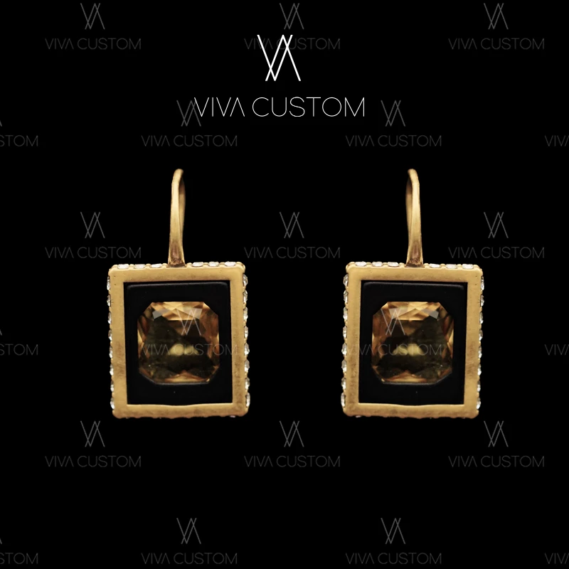 （精工系列）中古宫廷方形耳环