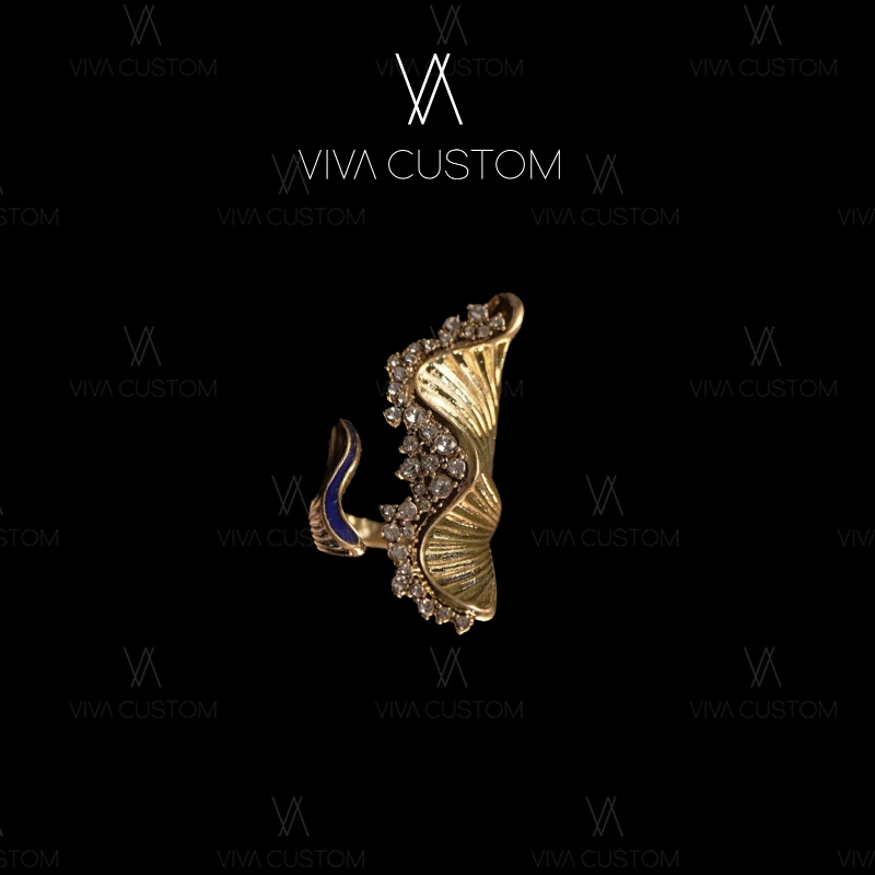 铜合金合成锆石戒指 (小众设计系列)简约大气素款蝶梦戒指