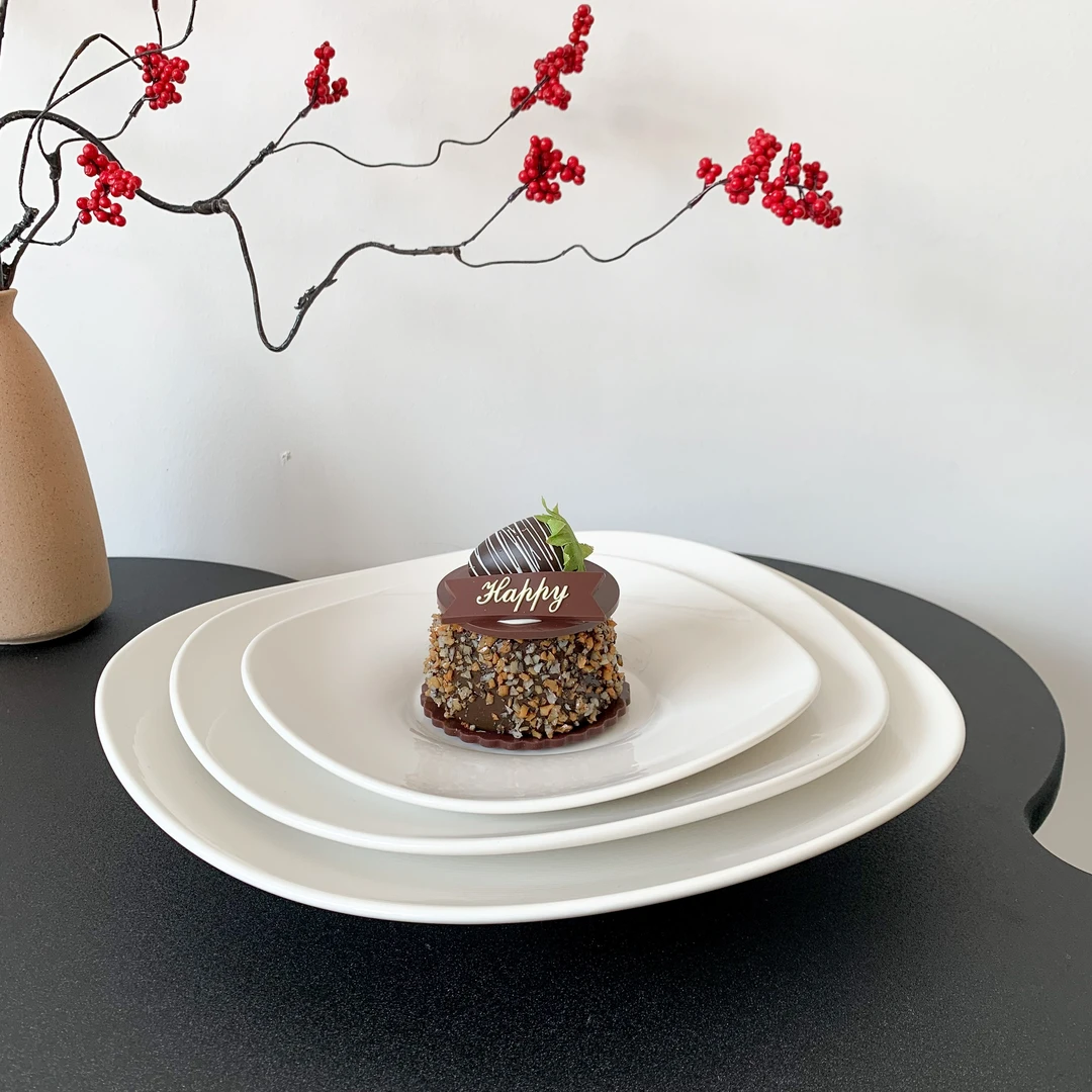 【花瓣边盘】精致凉菜沙拉碗热菜盘&(微瑕)