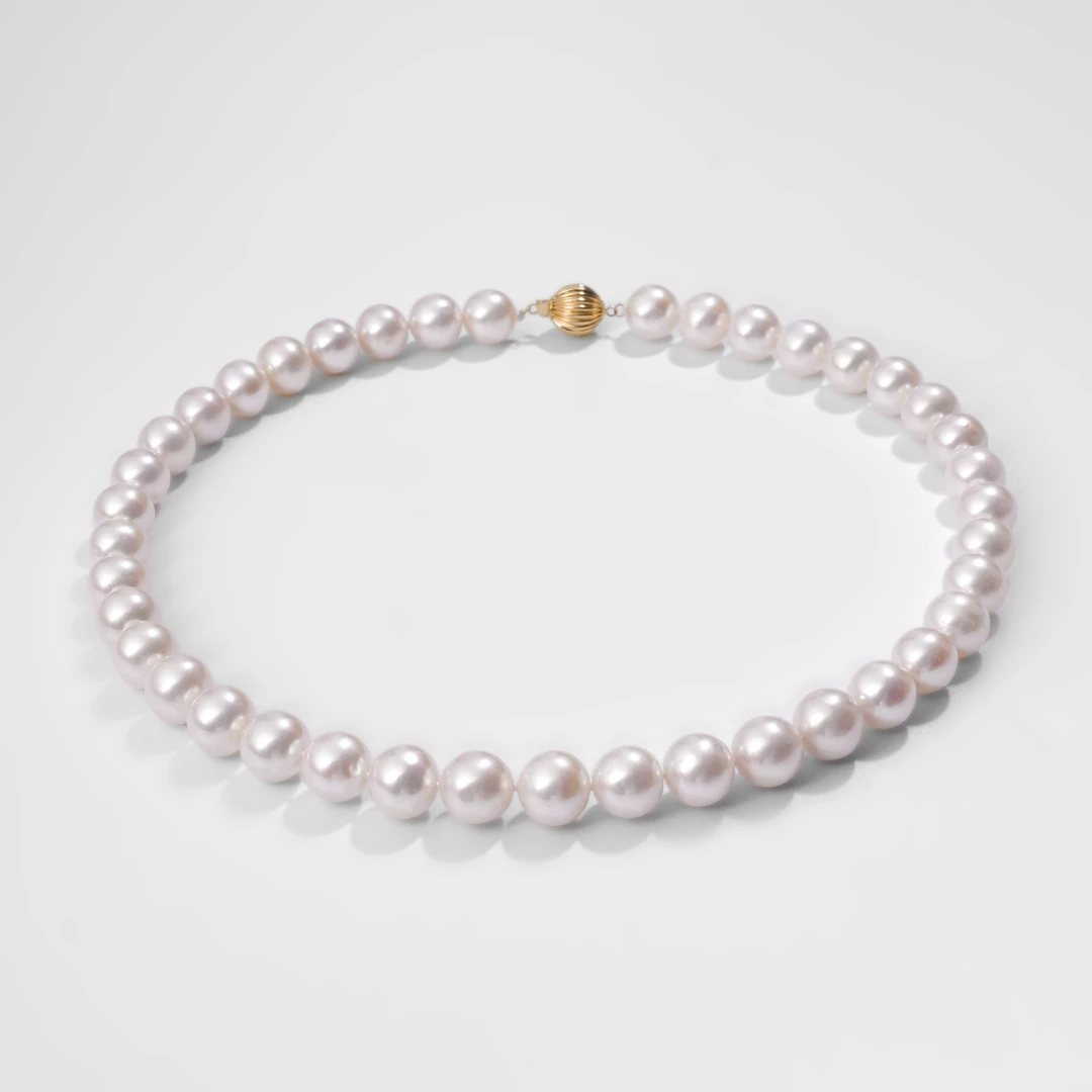 11-12mm 芷色 A383 14k金淡水无核珍珠项链气质时尚大点位经典