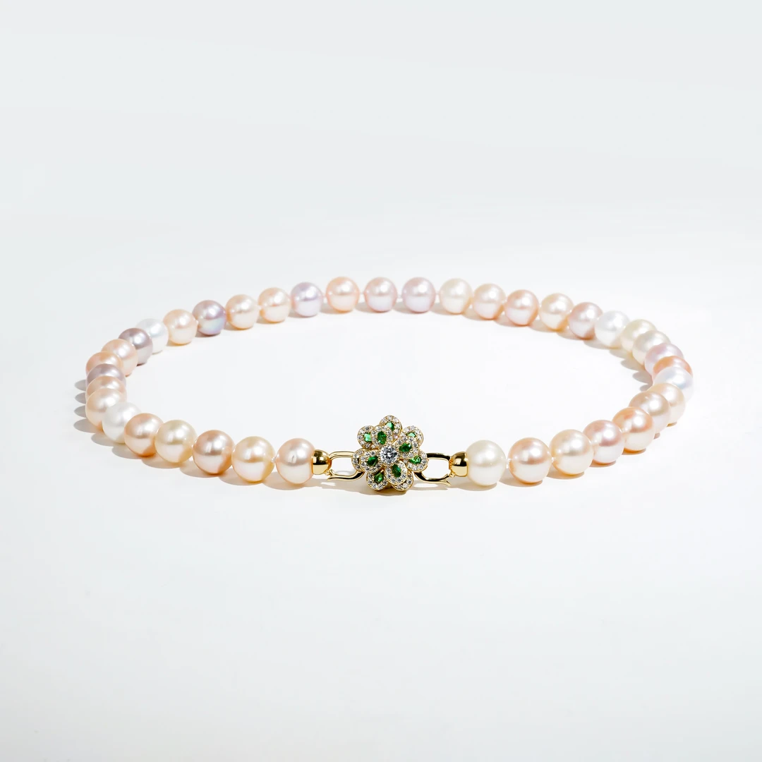 10-11mm诗雾G49 无核S925银多样性发货天然淡水珍珠项链彩色45cm