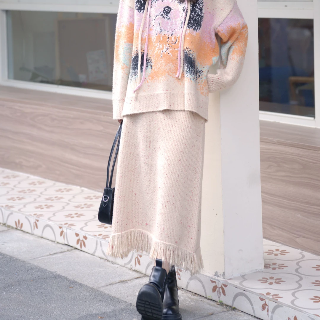 两三事花漾纷繁  半身裙新款毛织慵懒休闲百搭S24QKB719