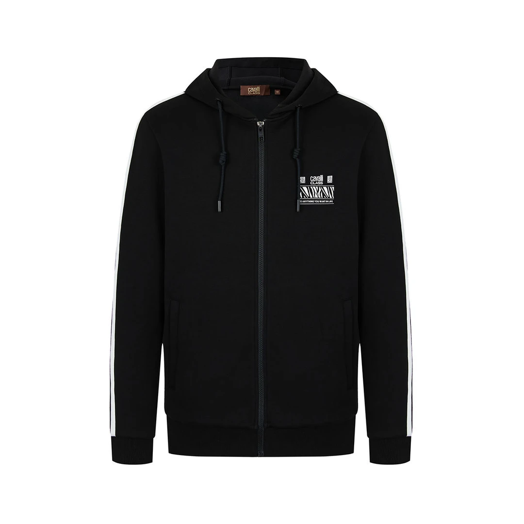 Cavalli Class秋冬男款连帽戴帽拉链时尚休闲全开衫外套RWC133