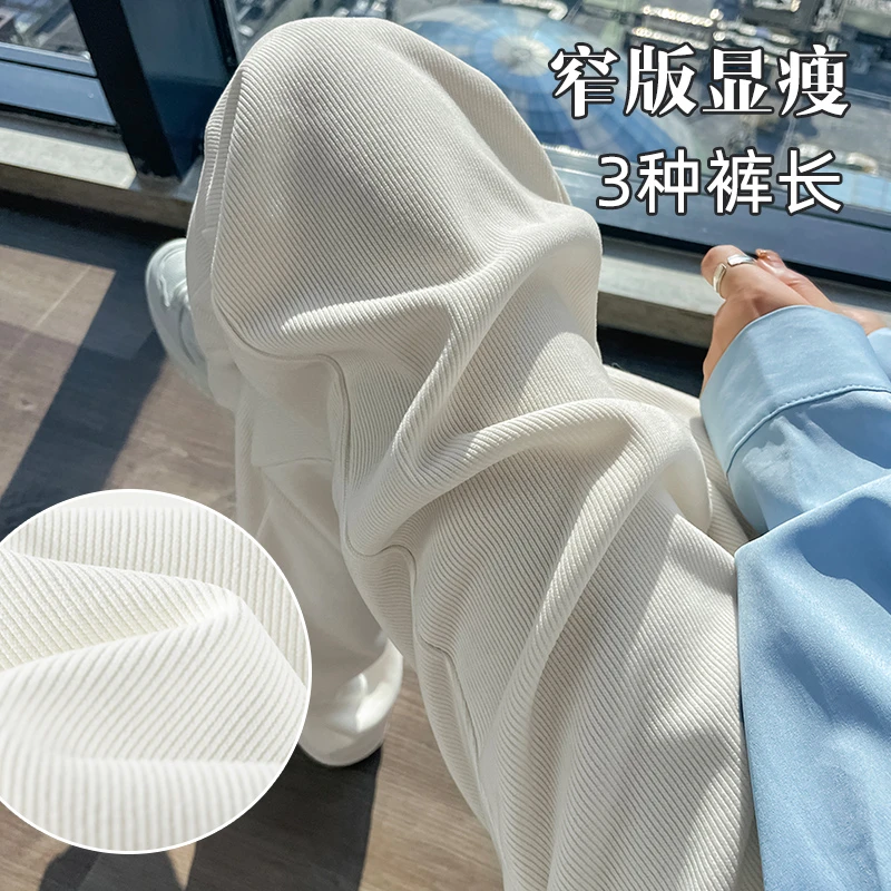 窄版阔腿裤女秋冬2025新款小个子慵懒垂坠感宽松高腰显瘦直筒裤子