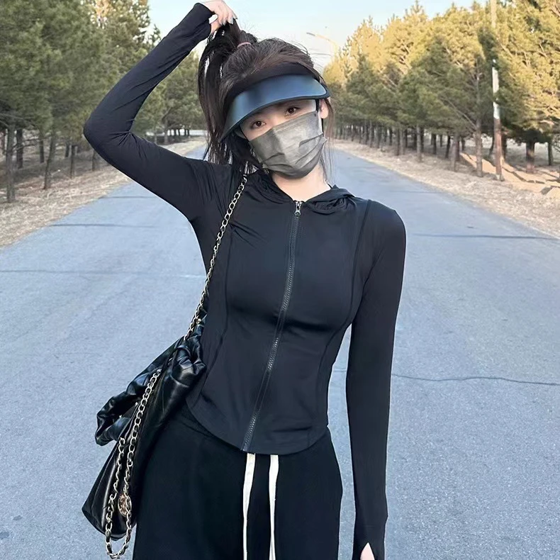 蕉蕉芬新款带口袋防晒衣纯欲修身女士外套防紫外线冰丝外套开衫夏
