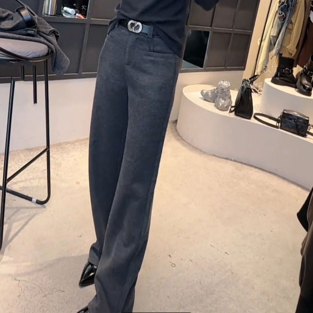 《姚家优麦汇》K3867秋冬款醋酸Y毛裤显瘦百搭新款西裤女款