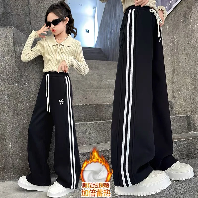 韩版东大门蝴蝶结刺绣加绒休闲卫裤 A696 696 X