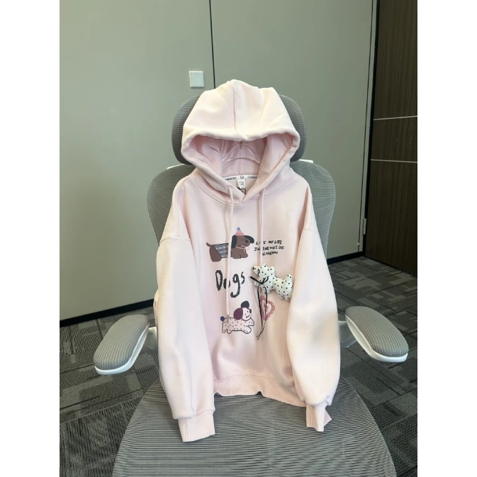 【清仓】韩版东大门立体波点狗一体绒秋冬卫衣 A636 636 X