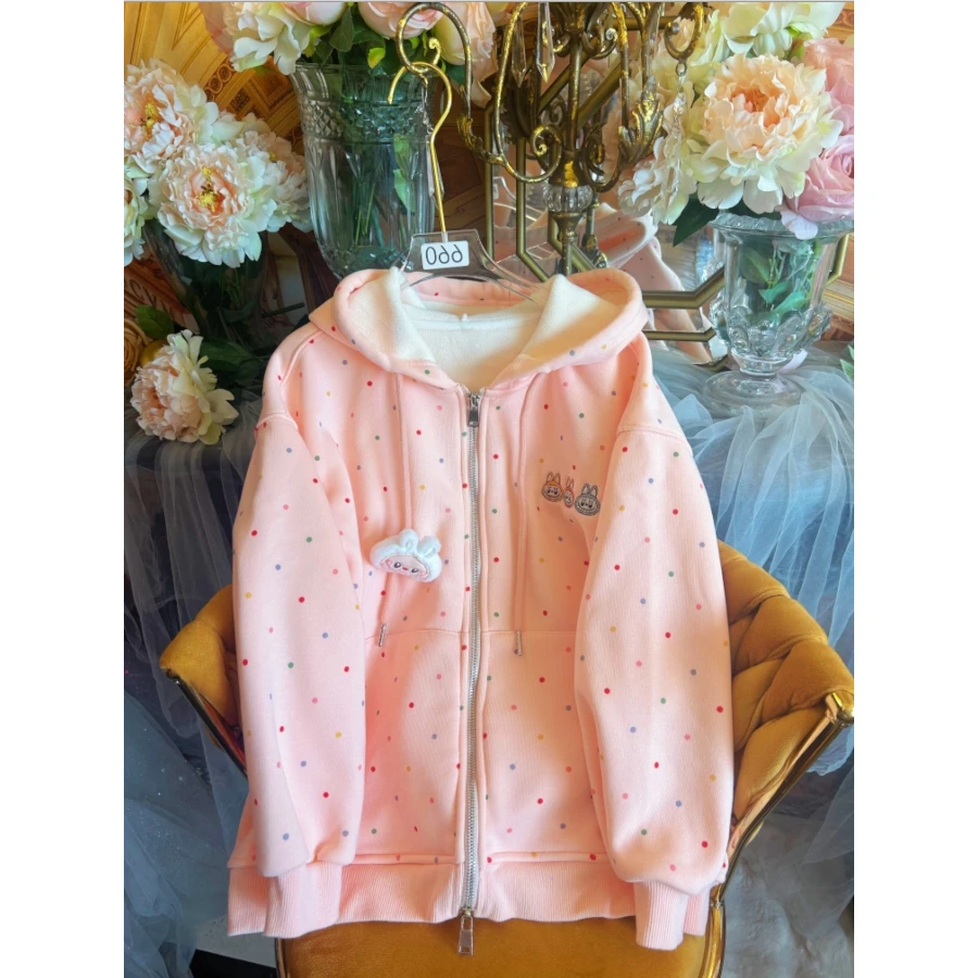 【断码清仓】韩版小兔子彩点加绒外套 A660 660