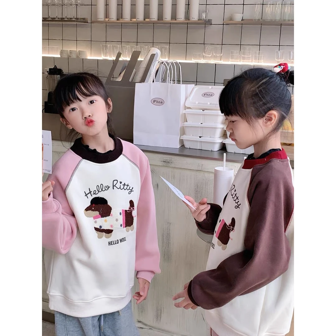 【断码清仓】韩版东大门潮牌彩点腊肠狗加绒卫衣 A726 726 X Z1