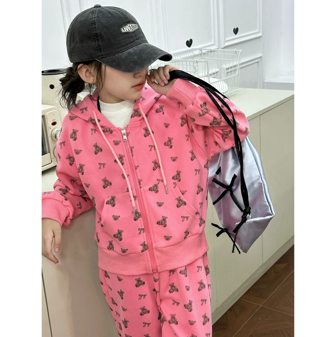 【清仓】东大门潮牌小熊印花套装 A377 377 Z2 X