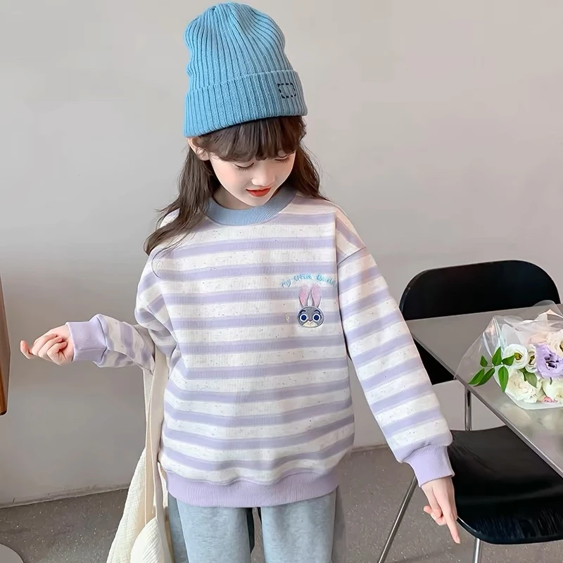 【断码清仓】韩版秋冬洋气兔子条纹奥粒绒休闲卫衣 A628 628 X