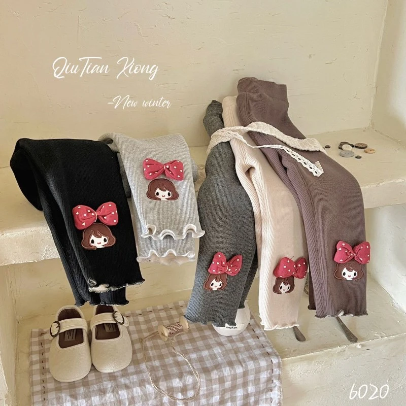 带立体图案高品质加绒打底裤