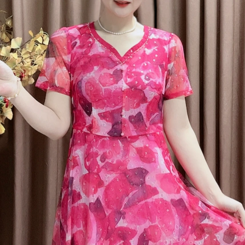 D 1312#优雅气质妈妈装连衣裙