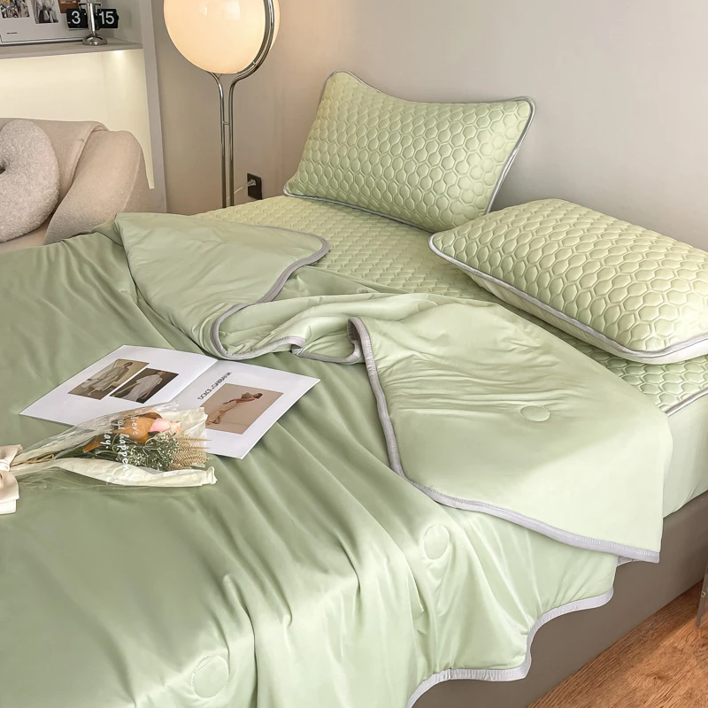 TOUCH MISS高端时尚水洗凉感丝夏凉被四件套空调被夏被冰丝薄被子