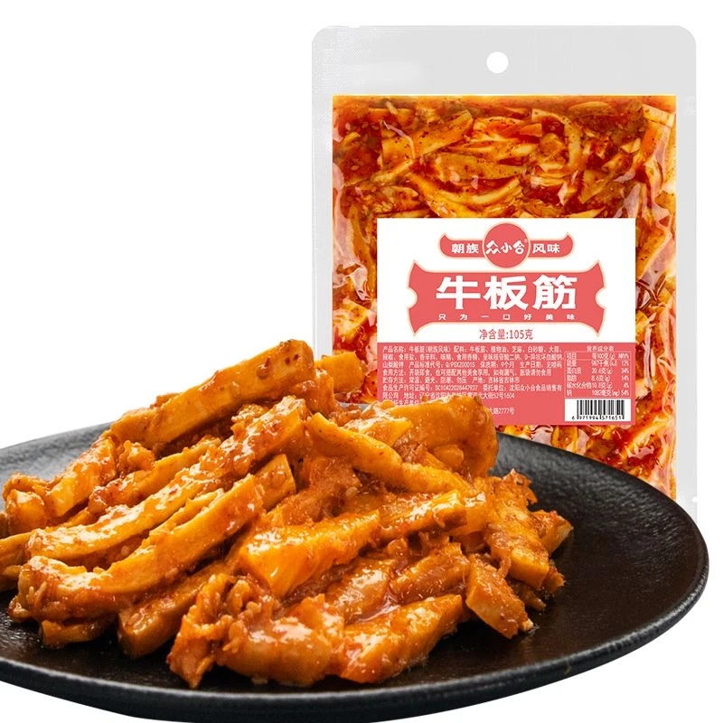 众小合牛板筋105克朝族风味韩式手撕牛板筋宽条下酒菜零食