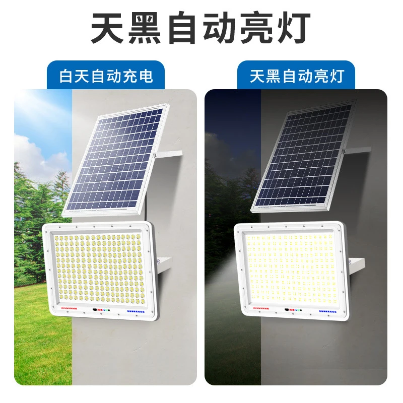 太阳能灯户外投光灯庭院灯一拖二家用照明超亮大功率室内LED路灯