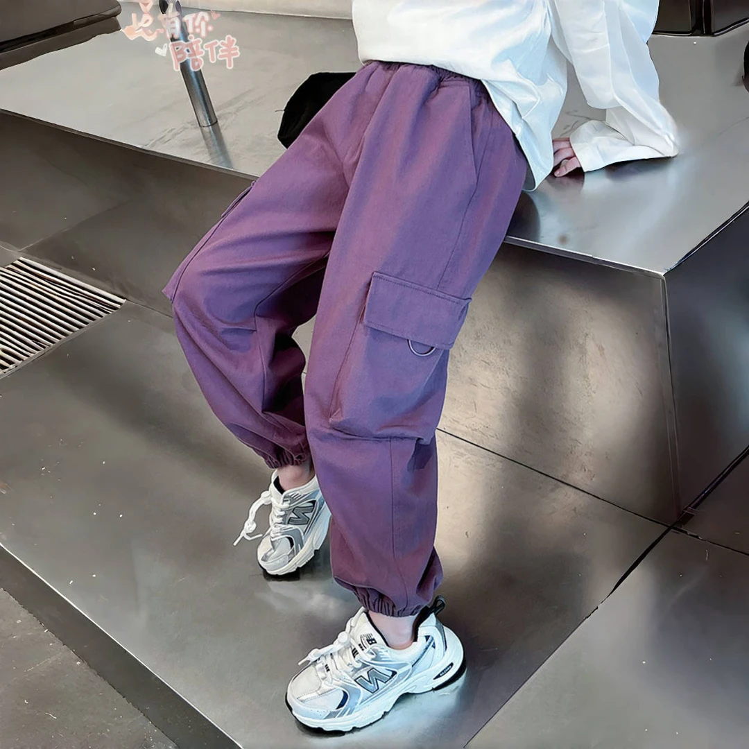 女童洋气休闲裤大童装韩版工装裤儿童长裤子女孩2025春秋时尚新款