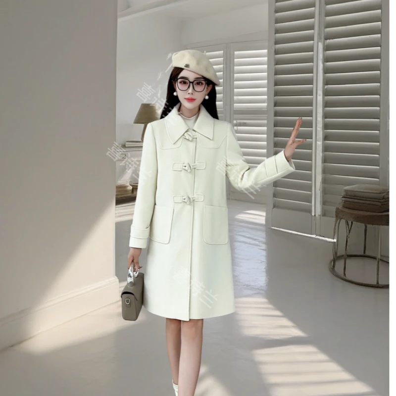 中长款毛呢大衣秋冬新款宽松显瘦小个子外套