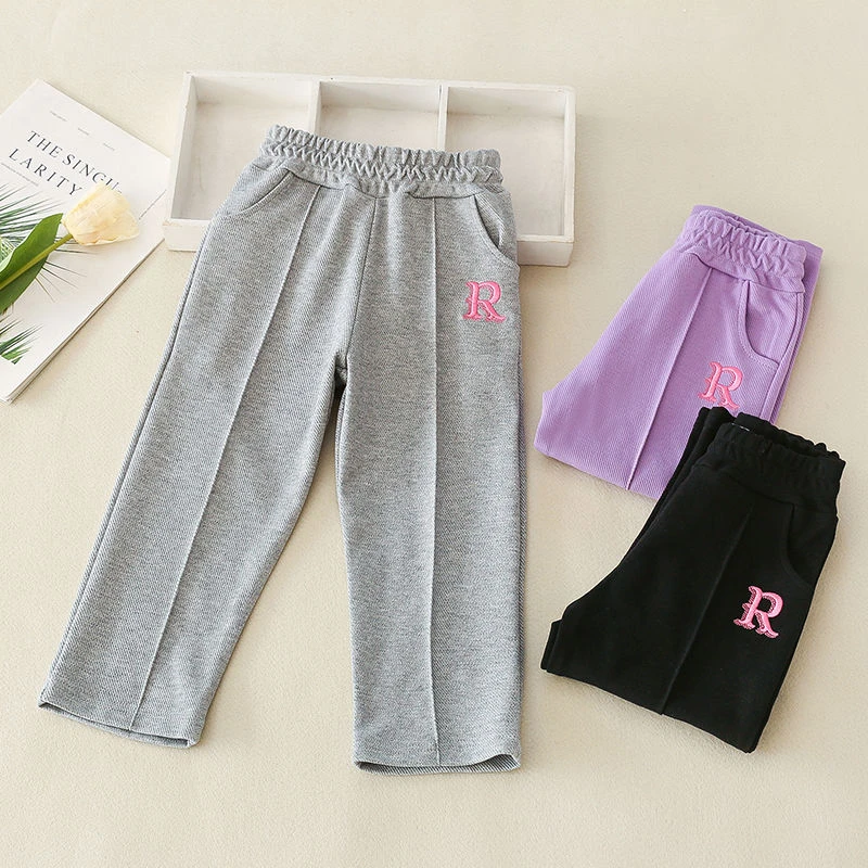 女童裤子春秋款儿童休闲裤外穿时尚洋气宽松阔腿中大童女孩长裤