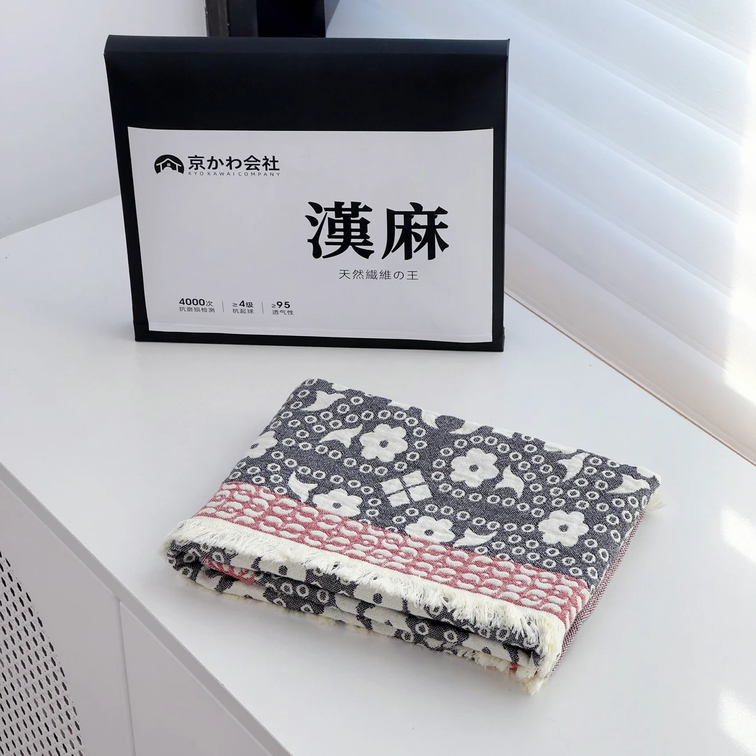 【京かわ会社】纯棉纱布流苏枕巾52*76cm 尼罗河红