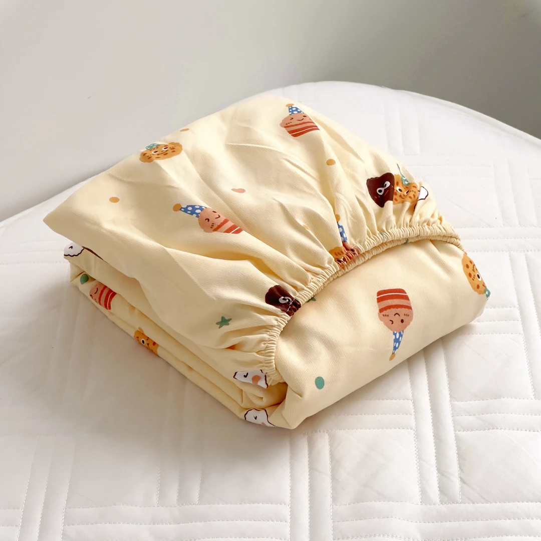 【京かわ会社】磨毛双层纱床笠  笑脸