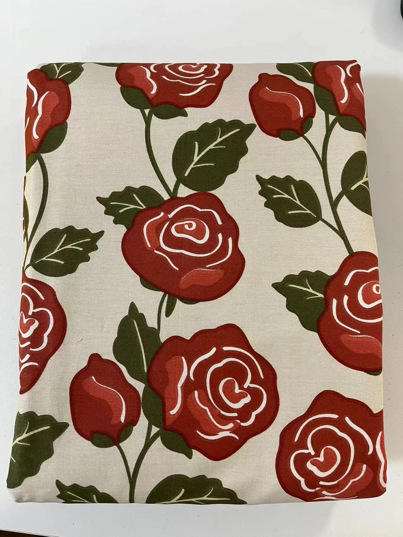 专享【京かわ会社】全棉80支匹马棉双人被罩 玫瑰红