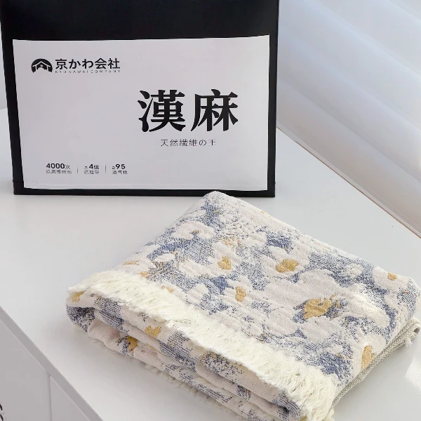 【京かわ会社】一对装纯棉 编织流苏款家用枕头巾 云朵朵-灰