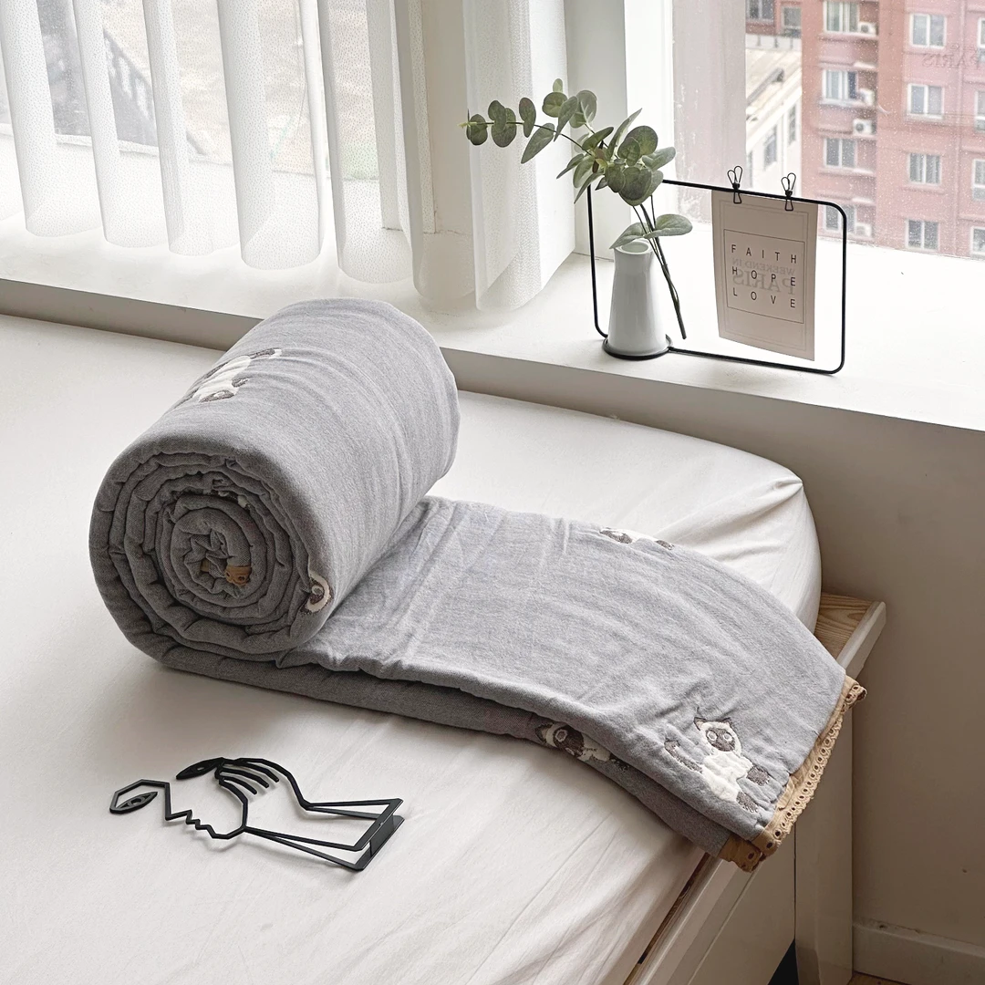 【京かわ会社】纯棉纱布泡芙夏被 150*200cm 星罗猫