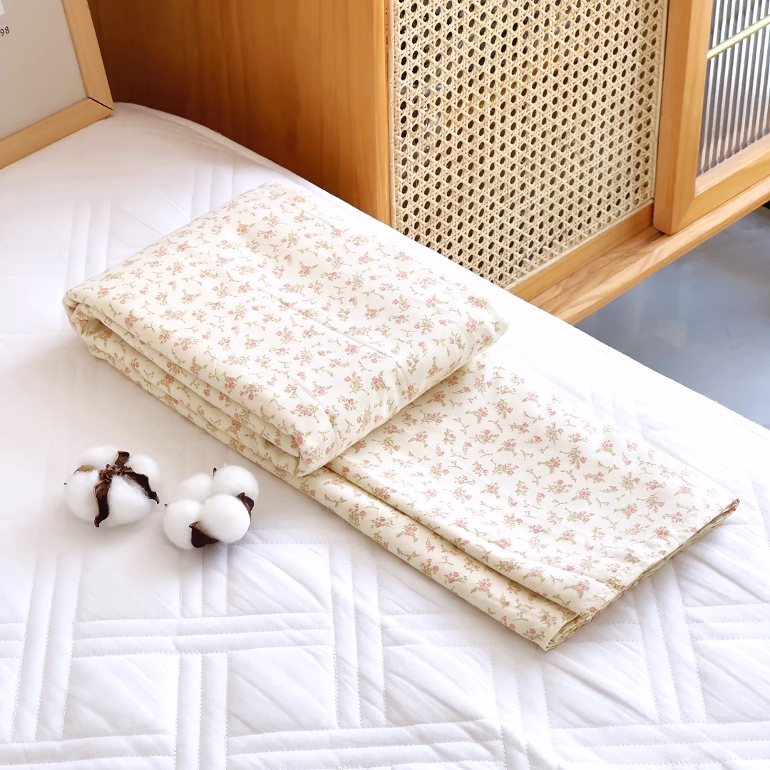 【京かわ会社】双层纱磨毛床单200*230cm 粉色小碎花