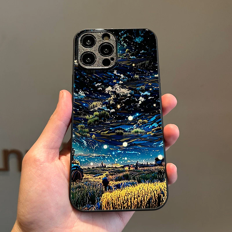 创意梵高星空手机壳适用苹果/华为/荣耀/VIVO/OPPO/小米配件个性