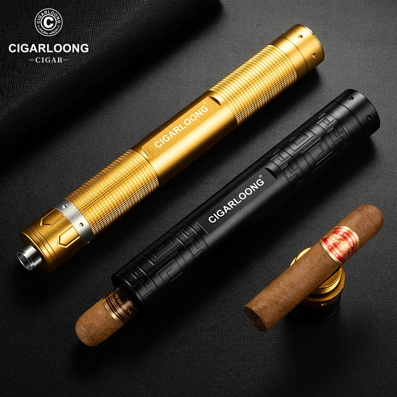 茄龙雪茄管单支锁湿铝管带雪茄钻烟托三合一便携保湿管CLI -23LF1