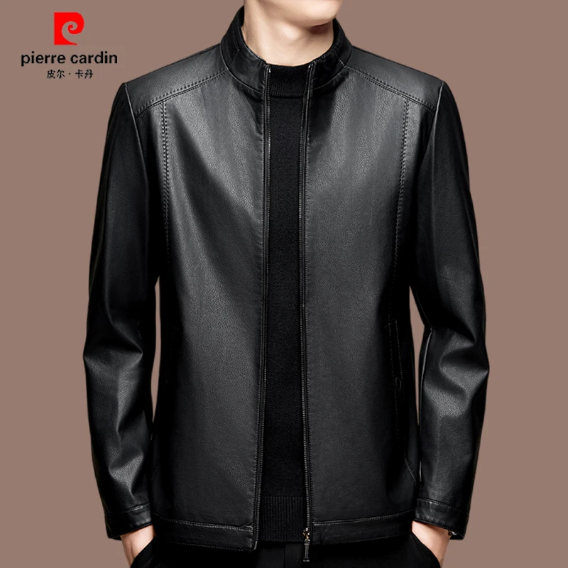 【皮尔卡丹品牌正品】高端男士简约皮衣秋冬季时尚潮流帅气百搭外套