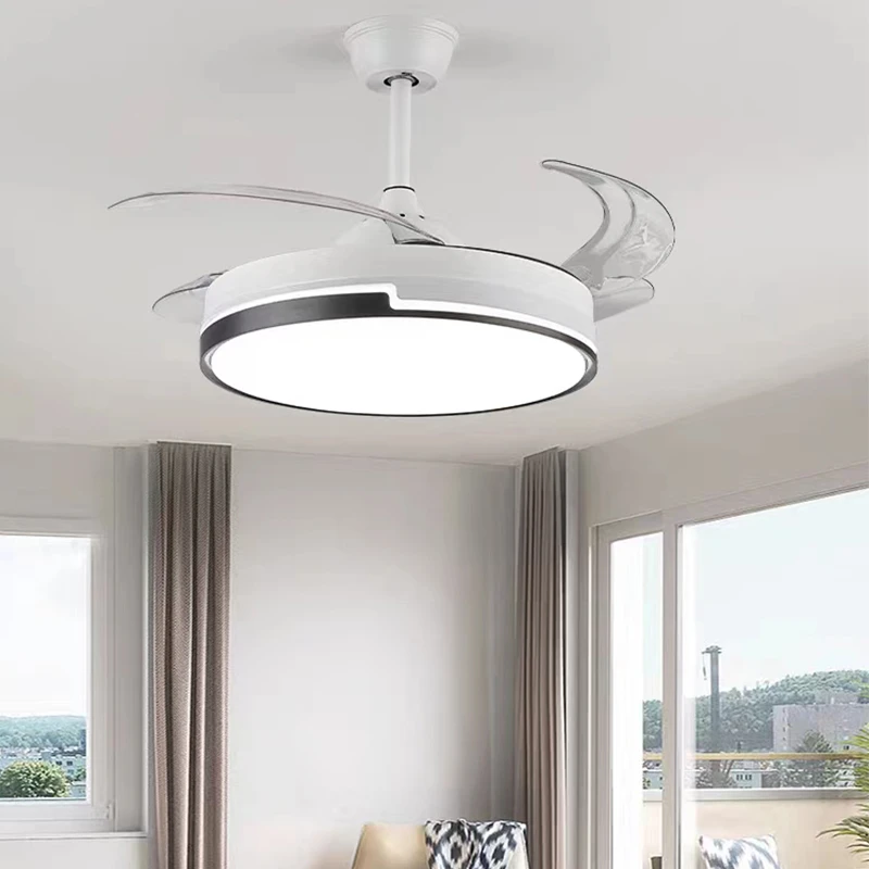 静音隐形风扇灯吊灯客厅卧室餐厅2023年新款家用一体带电扇的灯具