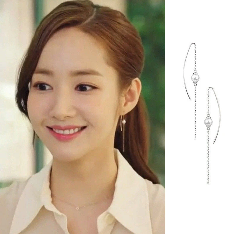 925银仿珍珠耳饰 纯银人鱼泡沫耳环女款超仙网红百搭小众耳钉耳线