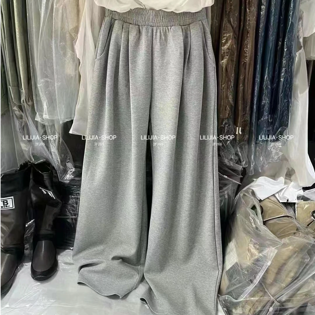 悠悠 秋季新款好穿裤王宽松阔腿松紧高腰显瘦休闲长裤女