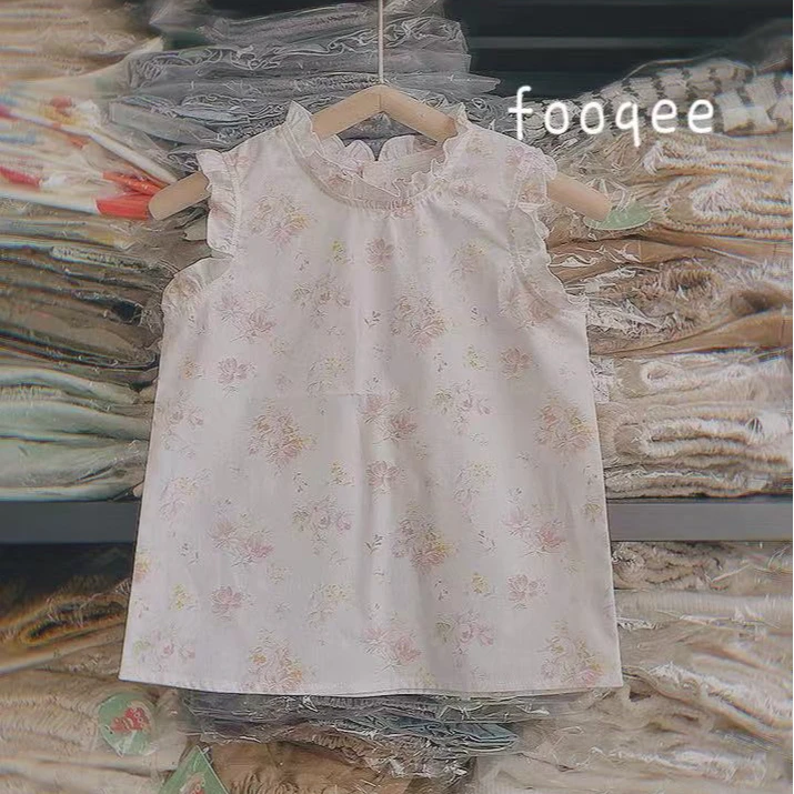 072法式甜美花领背心