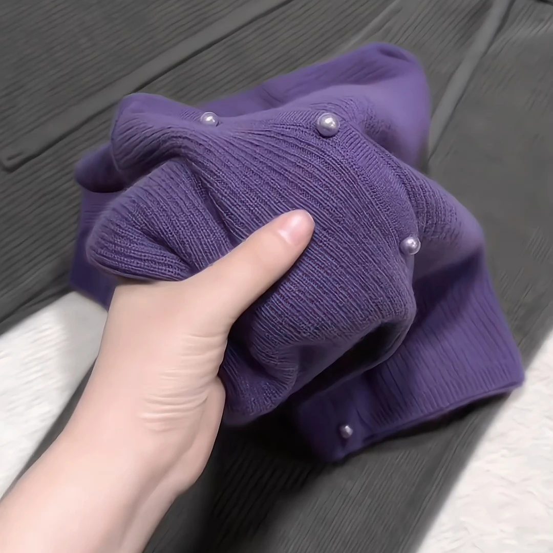 【现货闪发】时尚单排扣针织开衫女春季2026时尚新款基础款穿搭