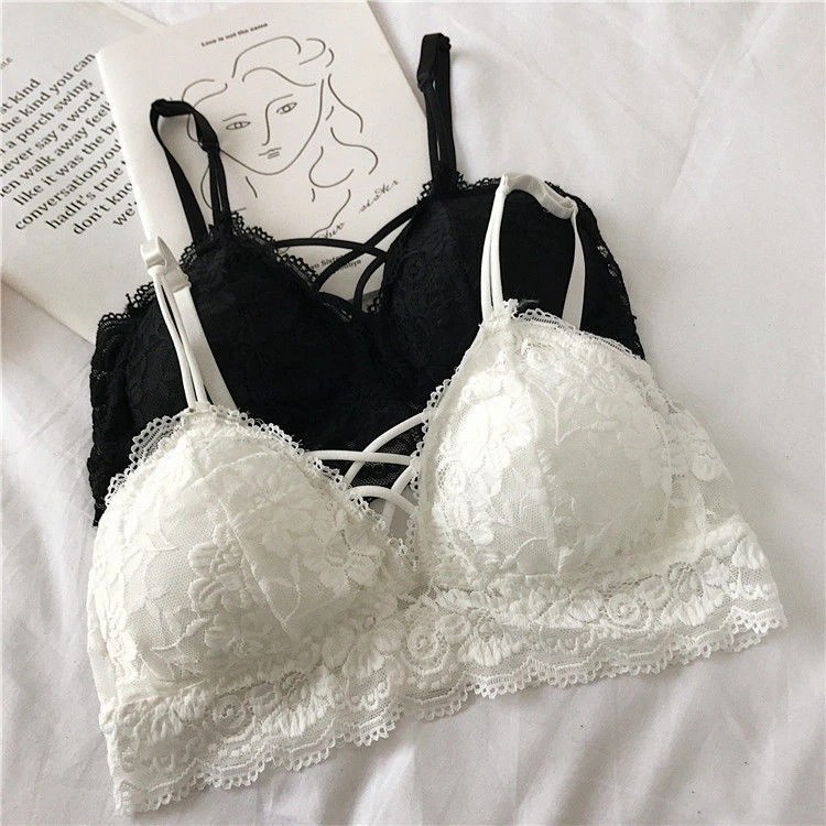 胸大显小女小胸显大无钢圈聚拢抹胸内衣欧若风纯欲蕾丝吊带文胸