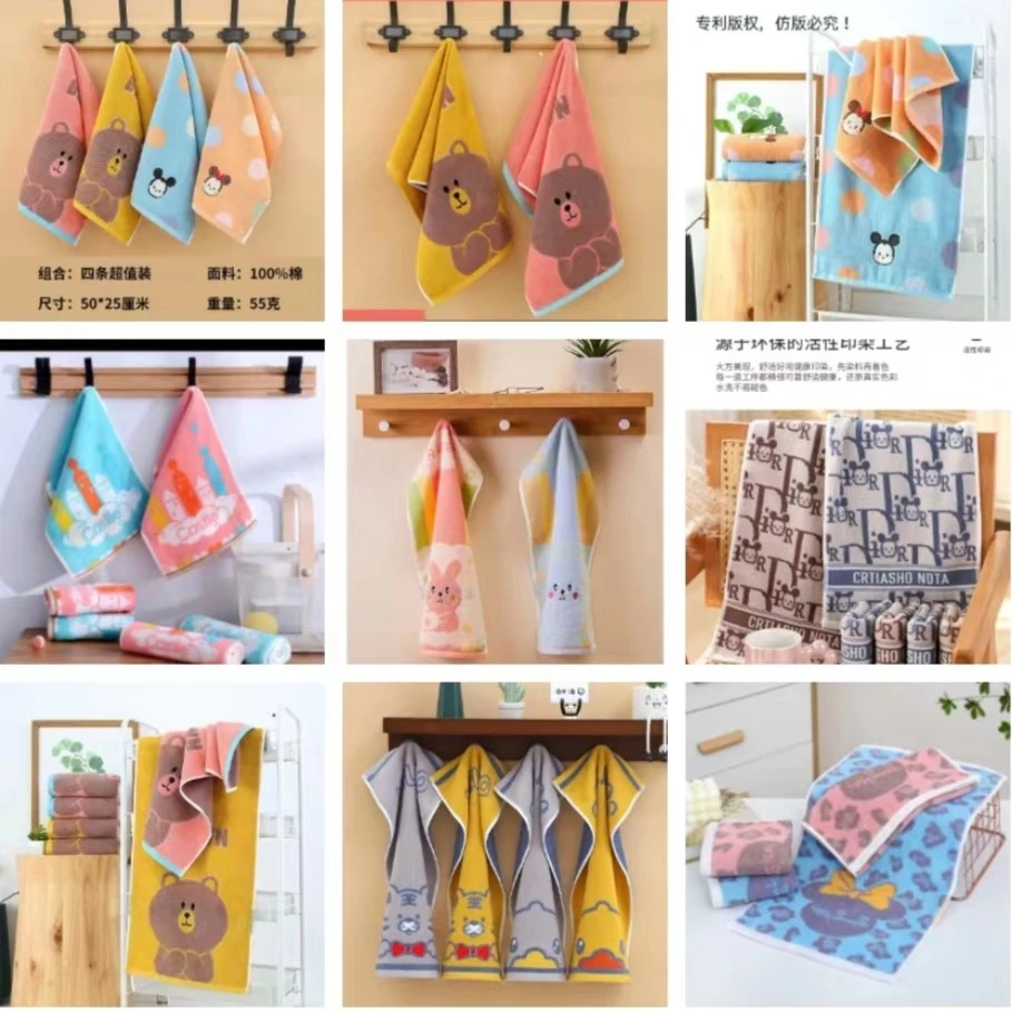 6条纯棉吸水洗脸小毛巾柔软规格25*50大小适中成人儿童组合