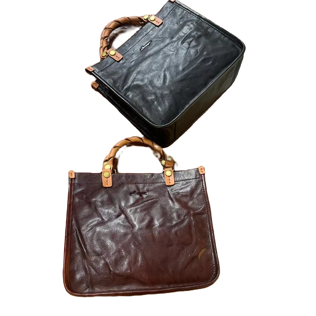 食草堂抓皱纹牛皮包包