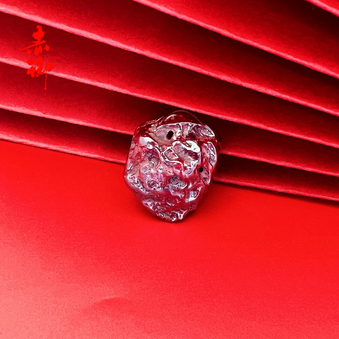 天然辰砂赤御朱砂狗头砂火心吊坠万山天然原矿无根砂朱砂护身挂件