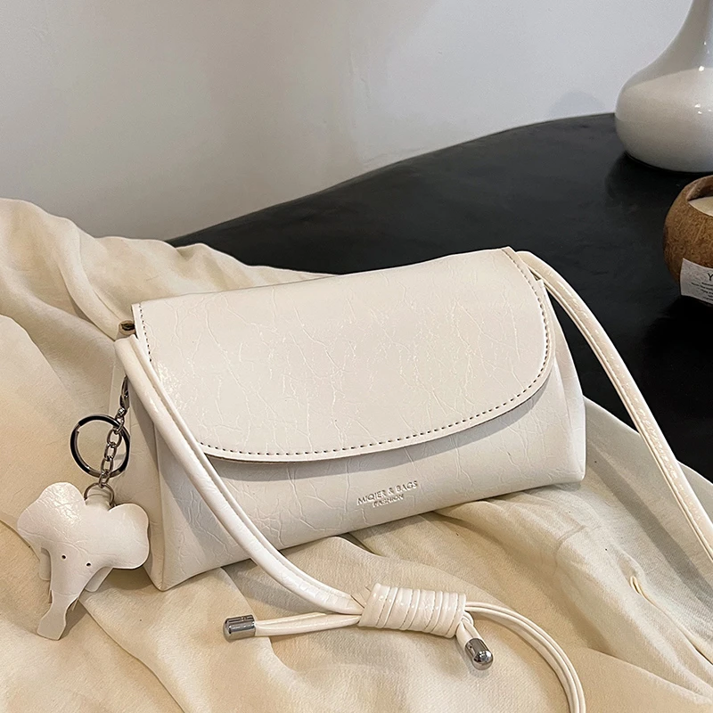 【送小象挂件】气质简约单肩斜挎通勤百搭迷你小包ty9329白