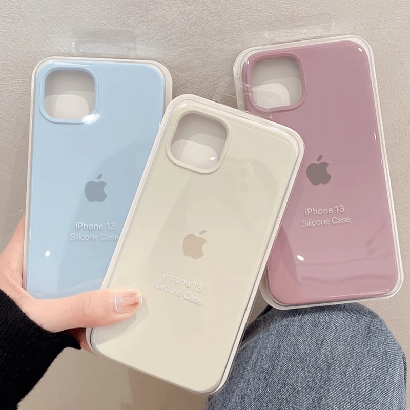 简约iPhone15苹果手机壳14promax液态硅胶13/12全包边11情侣防摔