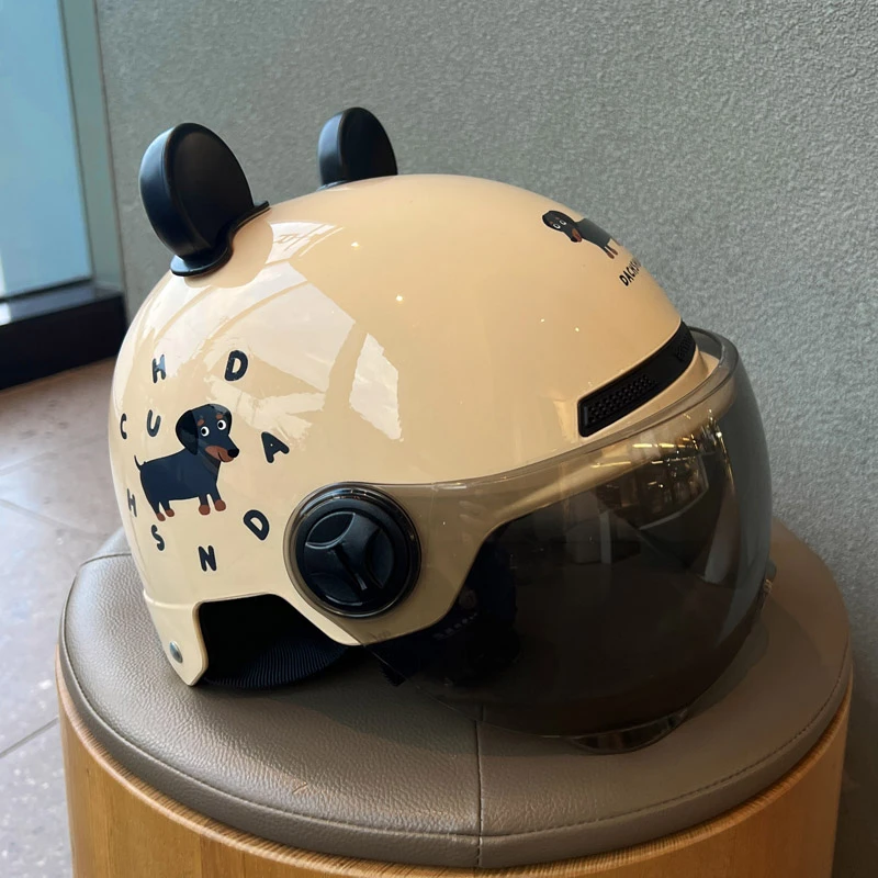 3C认证电动车头盔电瓶车卡通耳朵男女安全国标摩托车情侣安全帽