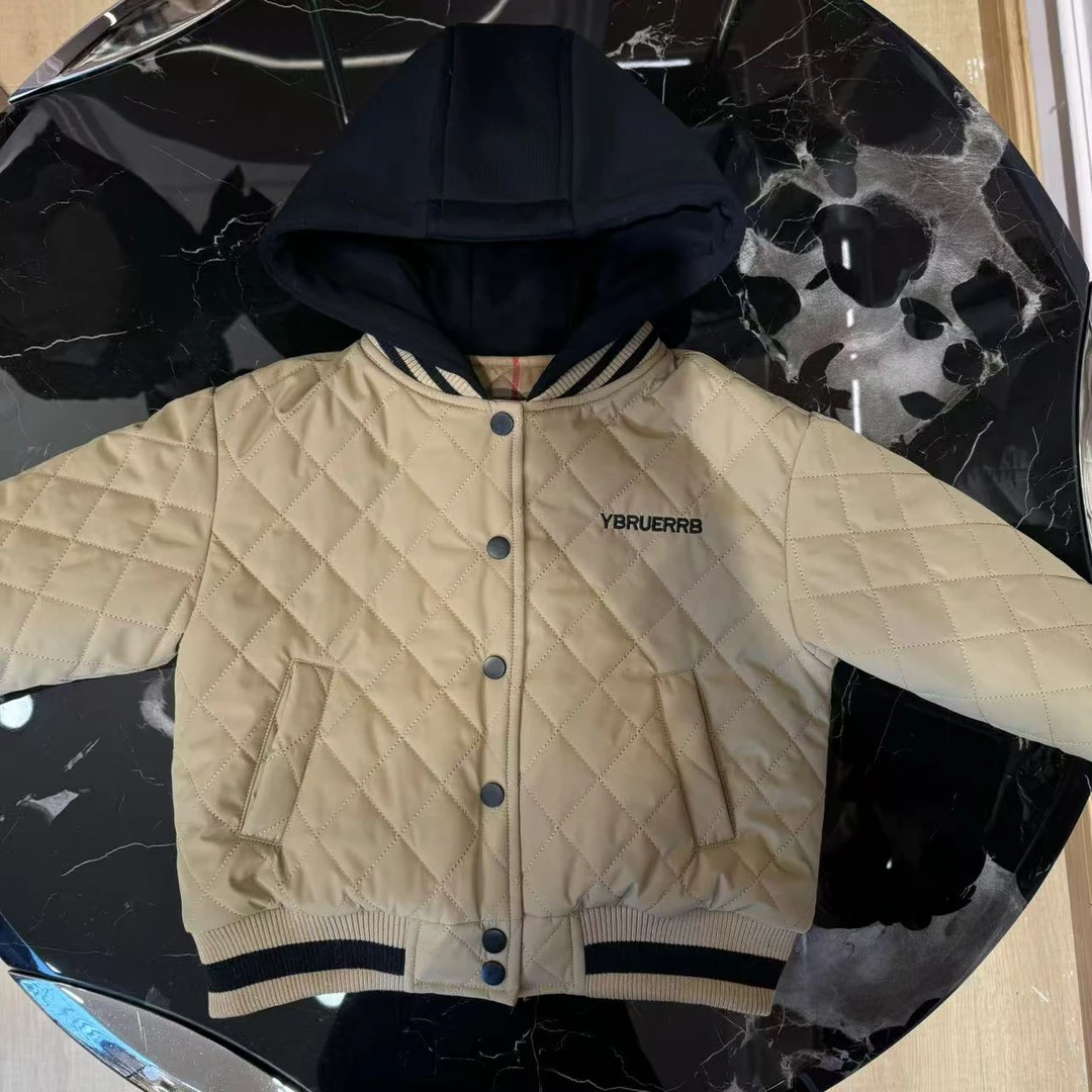 66051儿童女童男童休闲时尚潮流假两件绗线棒球服棉服