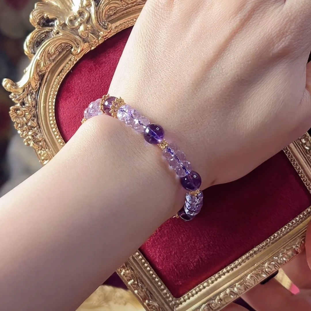 福玺阁原创 重工蕾丝花片紫水晶