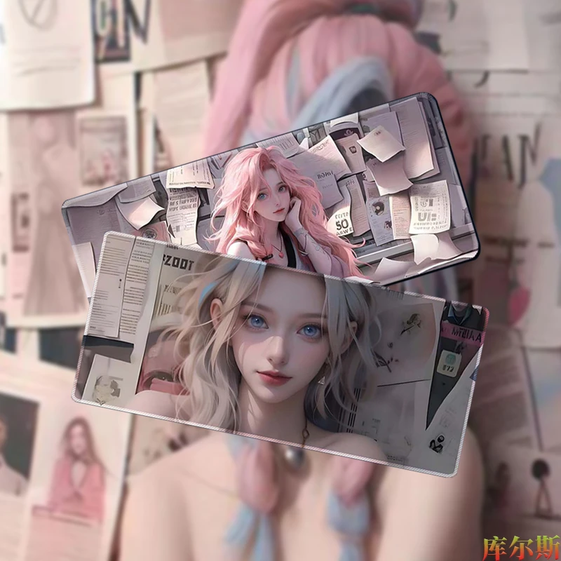 英雄联盟金克丝超大鼠标垫电竞游戏电脑桌桌垫学生宿舍鼠标键盘垫