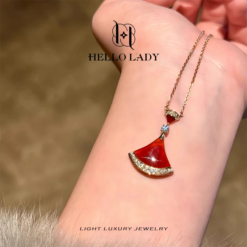 【V金版本】精工CNC 红裙子项链1422